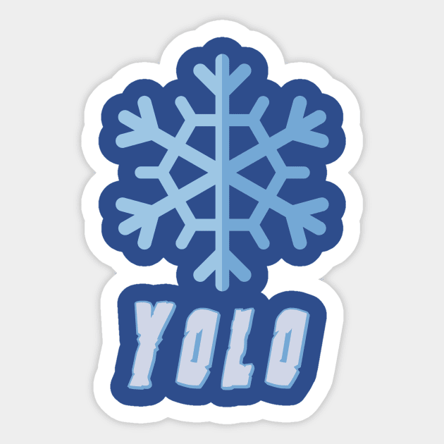 YOLO - Snowflake Sticker by confuzd.